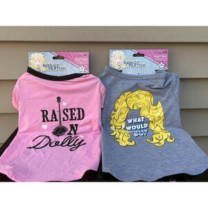 Set of 2 Dolly Parton Dog T-Shirts "What Would Dolly Do?" Clothes Pet Puppy